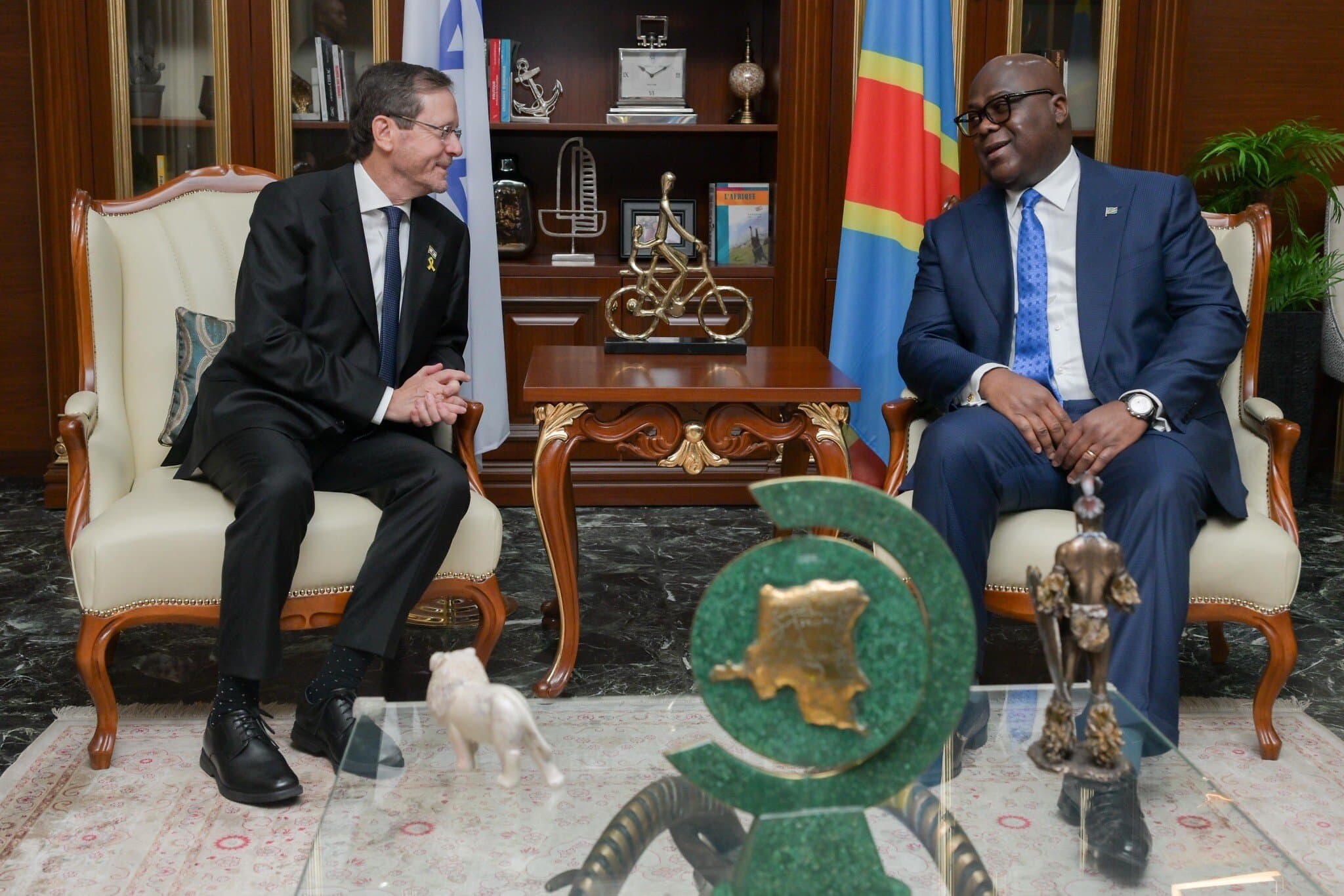 RDC : Félix Tshisekedi reçoit le président israélien Isaac Herzog à Kinshasa